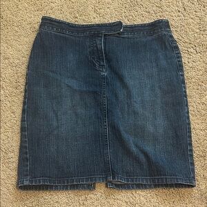 LOFT Blue and Gold Knee-Length Pencil Skirt